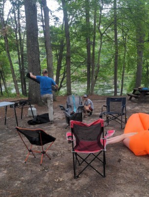 Campsite setup at Harold Parker State Forest