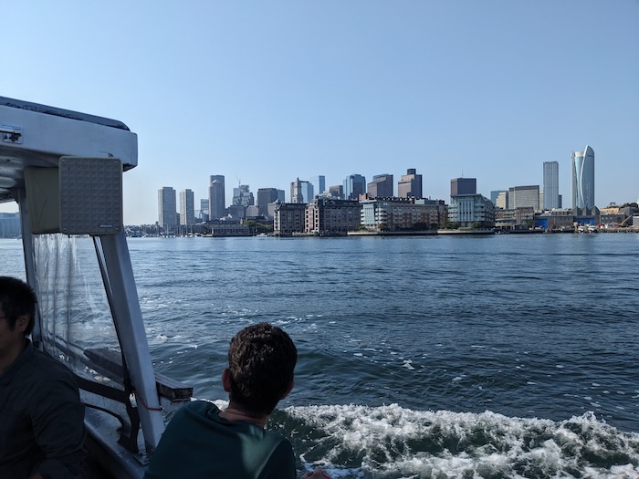 The Boston skyline on our way to Peddocks Island